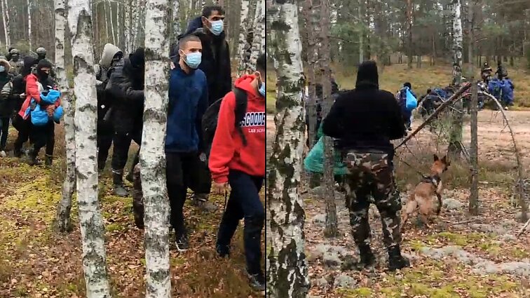 Užfiksuota, kaip į Lietuvą neįleista 25-ių neteisėtų migrantų grupė: užsieniečiai nurodymams pakluso