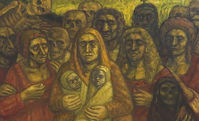 Tapytojos Eglės Velaniškytės paroda „Puota maro metu“: taikiklyje – žmogus su savo silpnybėmis