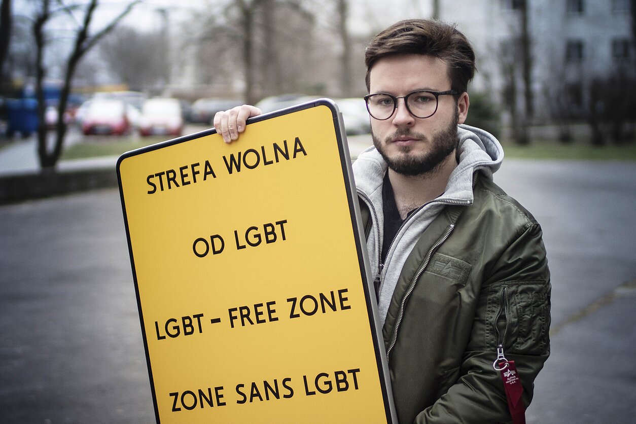 Bartosz Staszewski/Znak "Streafa wolna od LGBT"
