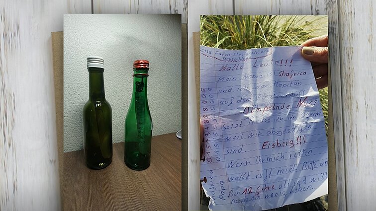 Preilos pankrantėje rasta žinutė butelyje iš piratų laivo: laiško vokiečių kalba autorė – 12-metė mergaitė
