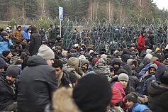 Migrantai prie Bruzgio-Kuznicos pasienio punkto Migrantai prie Bruzgio-Kuznicos pasienio punkto