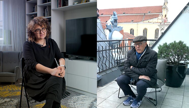 Pusryčiai pas kaimyną. Žurnalistė Ewelina Mokrzecka ir menininkas Stasys Eidrigevičius