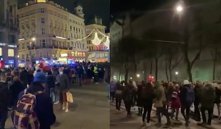 Austrijoje – nepasitenkinimas COVID-19 ribojimais: gyventojai išėjo į gatves