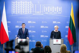 Polish PM Mateusz Morawiecki and Lithuanian PM Ingrida Šimonytė