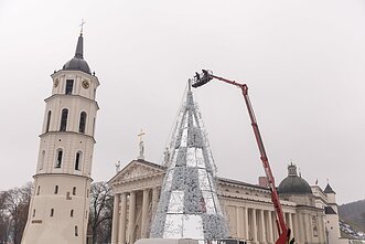 Not quite finished Christmas tree in Vilnius Not quite finished Christmas tree in Vilnius