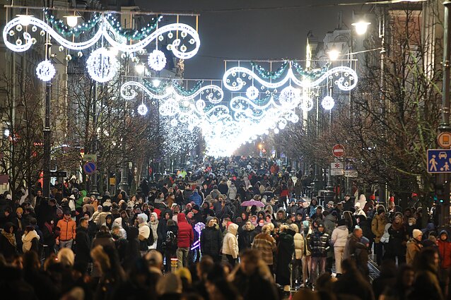 Crowds in Vilnius