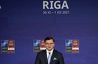 Ukraine's Foreign Minister Dmytro Kuleba in Riga