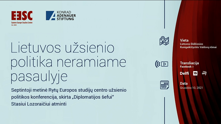 Metinė Stasio Lozoraičio vardo konferencija: Baltarusijos režimo keliami iššūkiai ir Lietuvos bei Europos užsienio politika Kinijos atžvilgiu