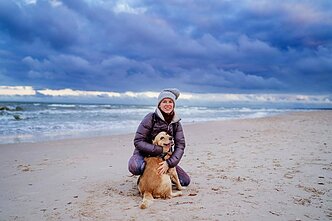 Neringa Rekašiūtė ir jos augintinis Spinoza