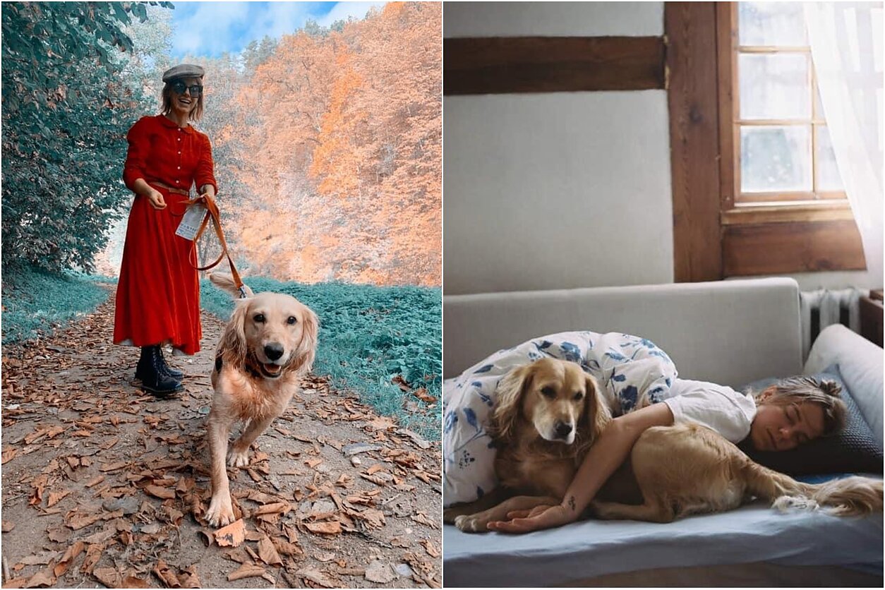 Neringa Rekašiūtė ir jos augintinis Spinoza