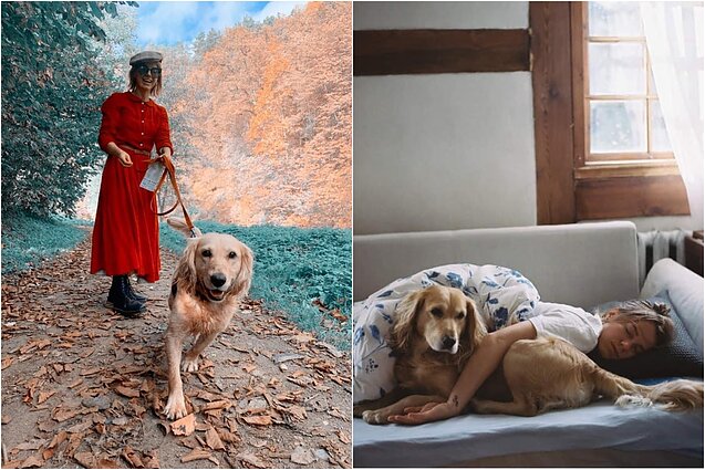 Neringa Rekašiūtė ir jos augintinis Spinoza