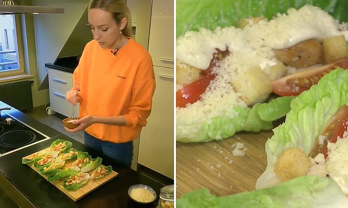 Lengva, skanu ir sveika: dviejų kąsnių „Cezario“ salotų receptas