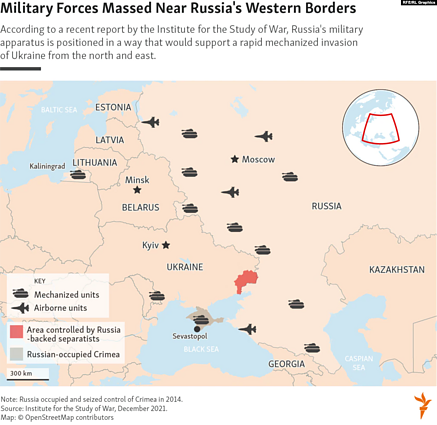 Military forces massed near Russia's western border Military forces massed near Russia's western border