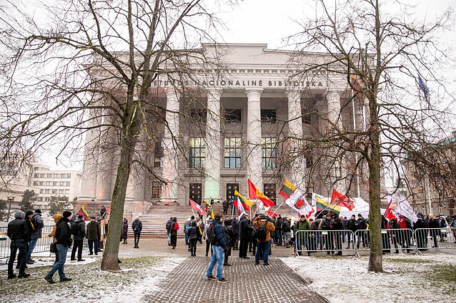 Protesters near the parliament on January 13