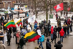 Protesters near the parliament on January 13