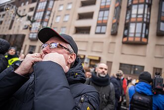Protesters near the parliament on January 13