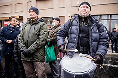Per Sausio 13-osios renginį prie Seimo susirinko protestuotojai Per Sausio 13-osios renginį prie Seimo susirinko protestuotojai