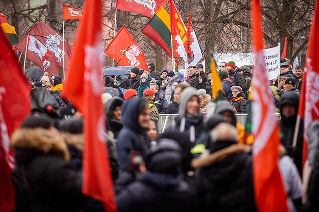 Per Sausio 13-osios renginį prie Seimo susirinko protestuotojai Per Sausio 13-osios renginį prie Seimo susirinko protestuotojai