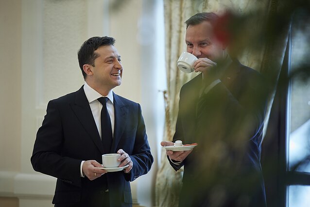 Volodymyras Zelenskis ir Andrzejus Duda