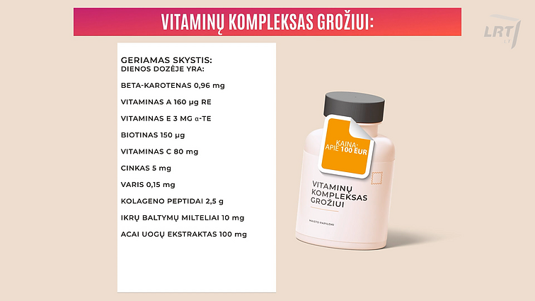 Vitaminų komplekso grožiui sudėtis