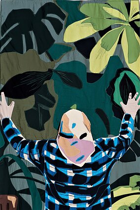 Justina Gražytė, „Augalų valdovė“. Mišri technika, audiniai, 2020