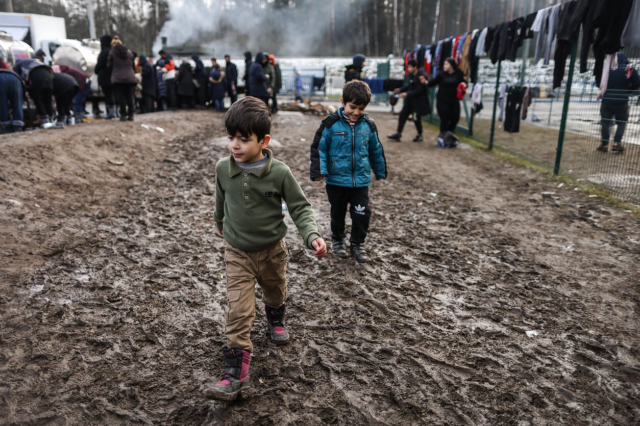 Migrantų stovykla Lenkijos ir Baltarusijos pasienyje 2021 m. lapkritį