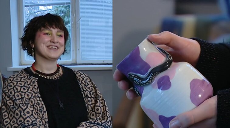 Ryškiais simboliais margintą keramiką ir charakteringas lėlės kurianti Stefanija: svarbu į kūrybą nežvelgti pernelyg rimtai