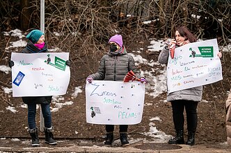 Palaikymo akcija Vilniuje streikuojantiems „Achemos“ darbuotojams