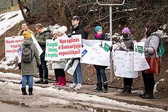 Palaikymo akcija Vilniuje streikuojantiems „Achemos“ darbuotojams