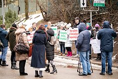 Palaikymo akcija Vilniuje streikuojantiems „Achemos“ darbuotojams