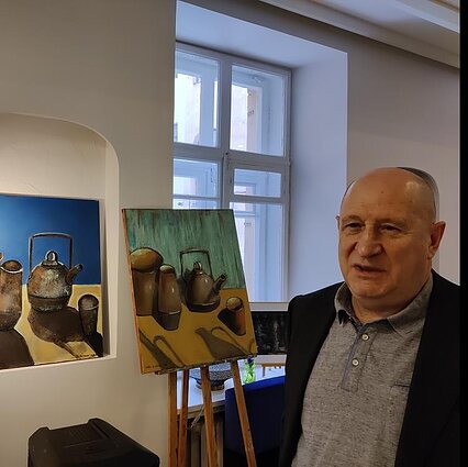 Santara. Laida apie Lietuvos žydus. Lietuvos Žydų Bendruomenėje atidaryta Sergejaus Liserio tapybos paroda „Išlikę indai“