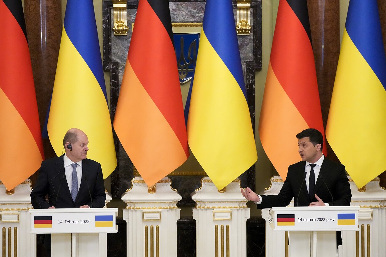 Wołodymyr Zełenski ir Olaf Scholz Wołodymyr Zełenski ir Olaf Scholz