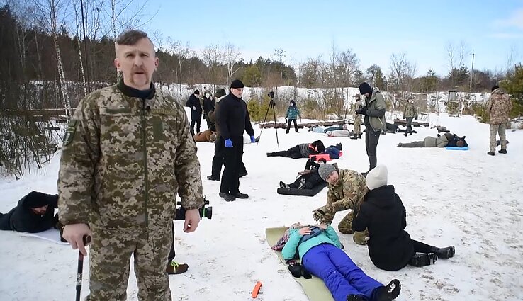 Trembita. Reportažas iš Ukrainos: mokymai, kaip išgyventi ekstremaliomis karo sąlygomis