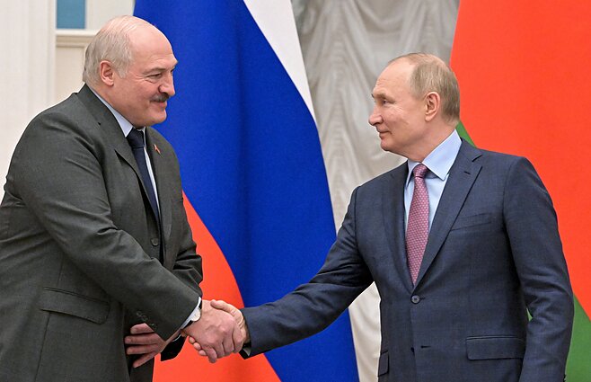 Vladimiras Putinas ir Aliaksandras Lukašenka Vladimiras Putinas ir Aliaksandras Lukašenka