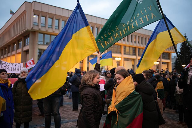 „Laisvė šviečia“ – solidarumo su Ukraina akcija Vilniuje