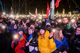 A rally in solidarity with Ukraine following the full-scale Russian invasion. A rally in solidarity with Ukraine following the full-scale Russian invasion.