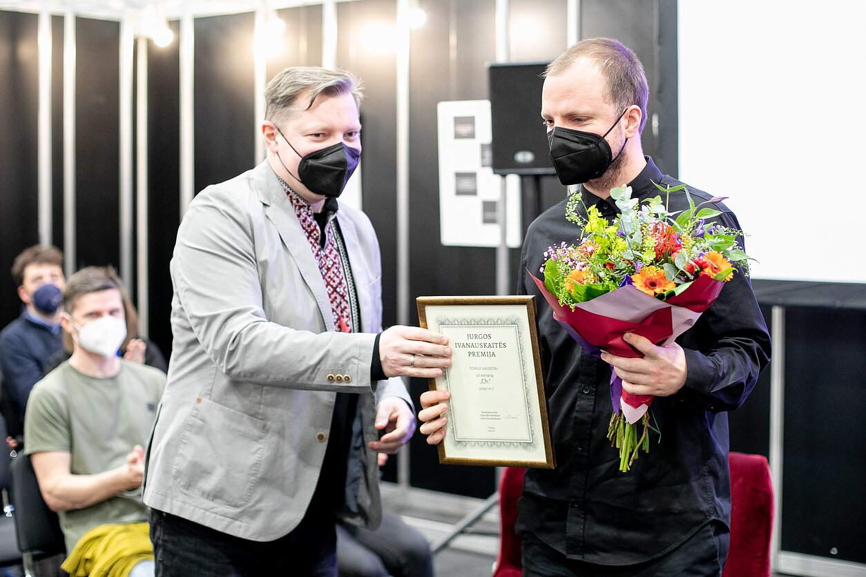 Jurgos Ivanauskaitės premija įteikta Tomui Vaisetai Jurgos Ivanauskaitės premija įteikta Tomui Vaisetai