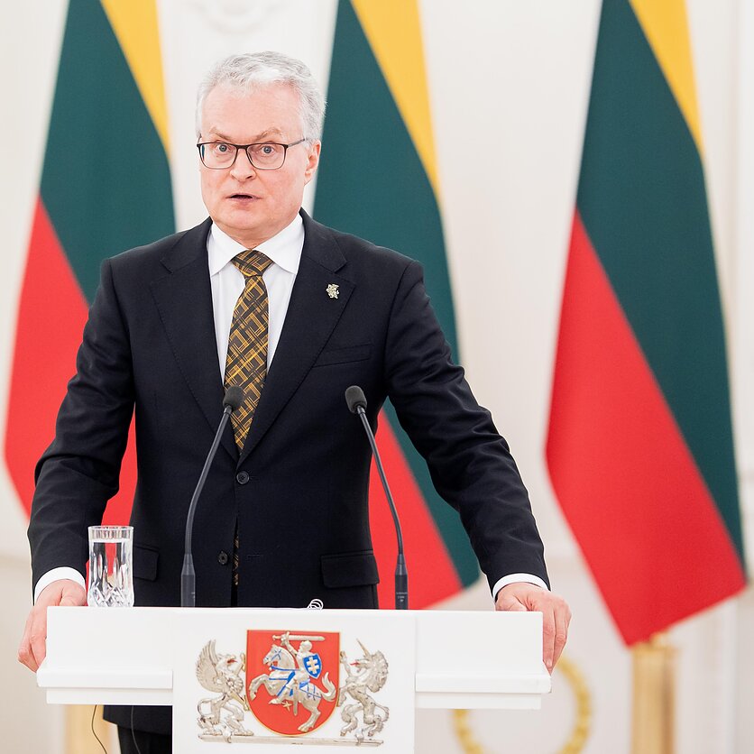 D. Umbraso  / LRT nuotr., Gitano Nausėdos ir Estijos prezidento Alar Karis spaudos konferencija