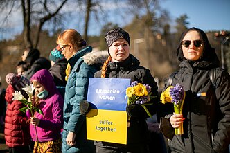 Lithuanian women protest the invasion of Ukraine Lithuanian women protest the invasion of Ukraine