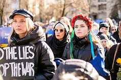 Lithuanian women protest the invasion of Ukraine Lithuanian women protest the invasion of Ukraine