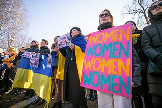 Lithuanian women protest the invasion of Ukraine Lithuanian women protest the invasion of Ukraine