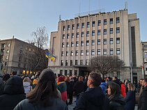 Protestas prie Kauno miesto savivaldybės