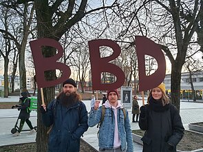 Protestas prie Kauno miesto savivaldybės