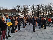 Protestas prie Kauno miesto savivaldybės
