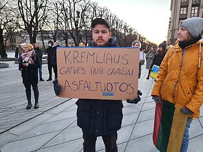 Protestas prie Kauno miesto savivaldybės