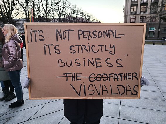 Protestas prie Kauno miesto savivaldybės