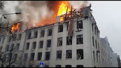 Degantis policijos pastatas Charkive