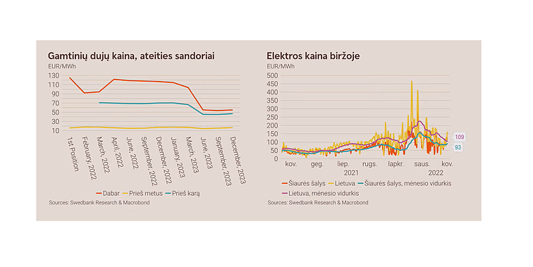 Dujų ir elektros kainos Dujų ir elektros kainos