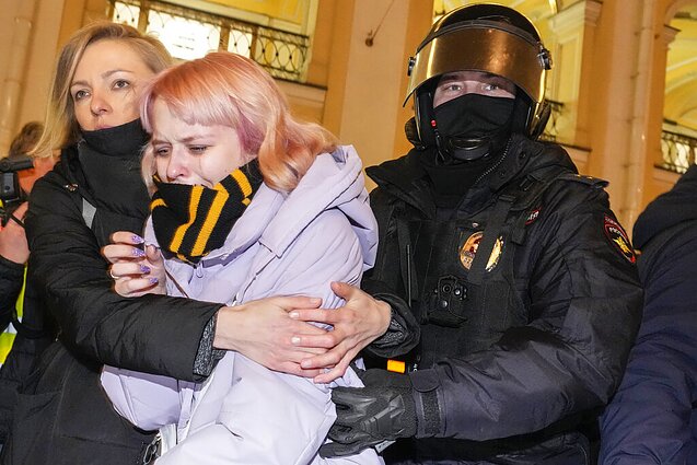 Protestai Rusijoje prieš karą Ukrainoje