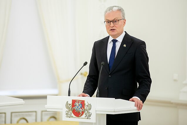 Nausėda: negalima leisti agresoriui kruvinomis rankomis perbraižyti pasaulio žemėlapį